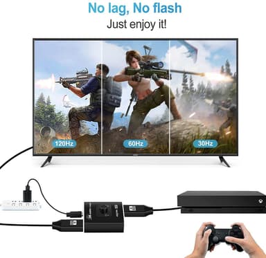 2 in 1 HDMI-kytkin 8K 2.1 48Gbps 1080P 240Hz ABS Musta 3-osainen