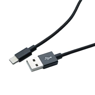 Nylon USB Type C -kaapeli Pikalataus Musta 3m