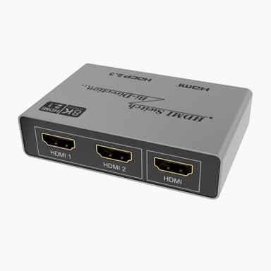 HDMI-kytkin 2 sisään/1 ulos 8K 60Hz HDMI 2.1 Hopea
