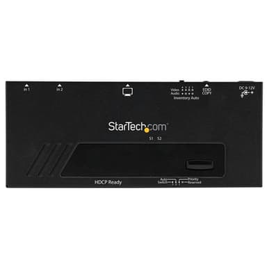 StarTech.com VS221HDQ, HDMI, Alumiini, Muovi, Musta, 10 m, 1280 x 720 (HD 720),