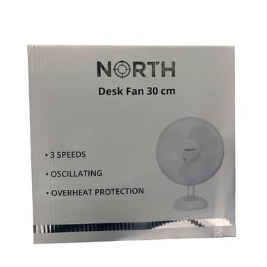 NORTH Fläkt 30cm Bordsfläkt Plast Vit