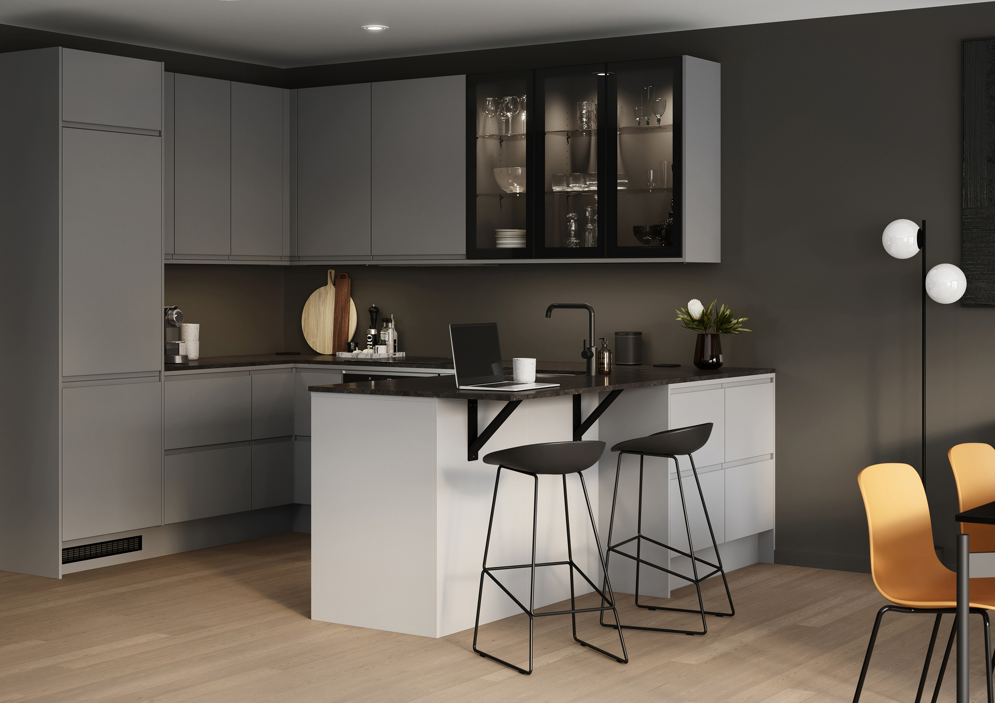 Epoq Integra 3-osainen ovi keittiöön 60x70 (Steel Grey)