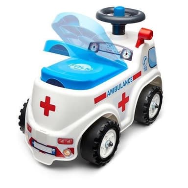 Falk Ambulanssi ride-on säilytystilalla, ratti ja äänitorvi