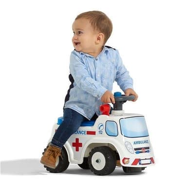 Falk Ambulanssi ride-on säilytystilalla, ratti ja äänitorvi