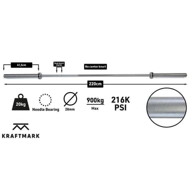 Kraftmark International barbell 50 mm cf 20 kg 3.0