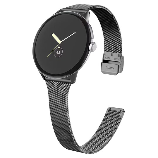 Kellon ranneke ruostumatonta terästä Musta Google Pixel Watch