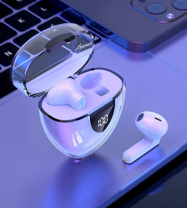 Melua vaimentavat langattomat kuulokkeet Bluetooth 5.3 RGB Valkoinen