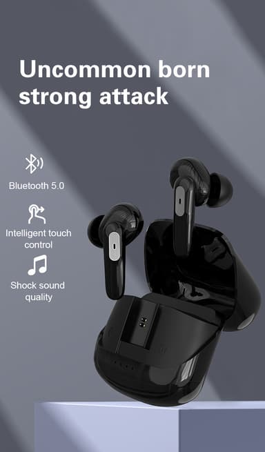 Langattomat kuulokkeet Bluetooth 5.0 Musta