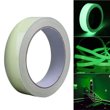 Fluoresoiva teippi kodin sisustamiseen Varoitus Vihreä 1 cm/3 m