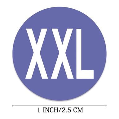Vaatteiden kokoiset tarrat 500 kpl Sininen XXL