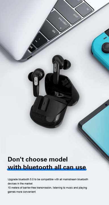 Langattomat kuulokkeet Bluetooth 5.0 Musta