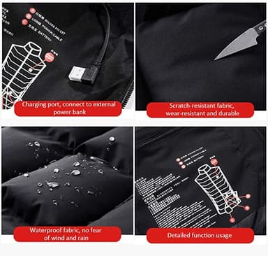 Lämmitysliivi 7 lämmitysvyöhykkeellä Tummansininen XL