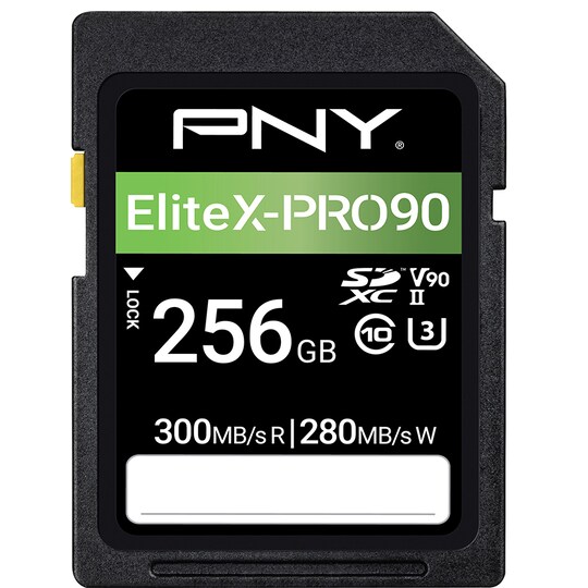 PNY 256 GB EliteX-PRO 90 Class 10 U3 V90 UHS-II SD Flash Memory Card