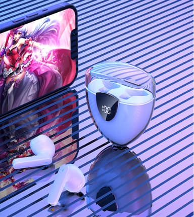 Melua vaimentavat langattomat kuulokkeet Bluetooth 5.3 RGB Valkoinen