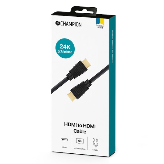 Champion HDMI-kaapeli Ha-Ha Black 1.0m