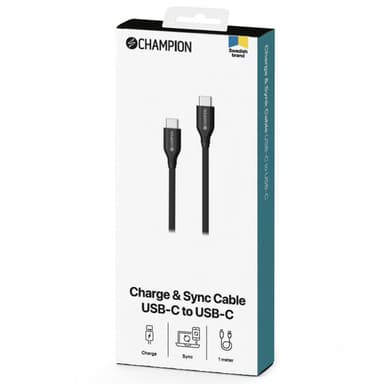 Champion USB-C-kaapeli 60W 1m musta
