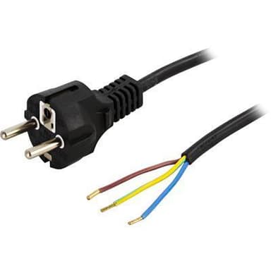 Earthed device cable, straight CEE 7/7 max 250V / 10A, 2m