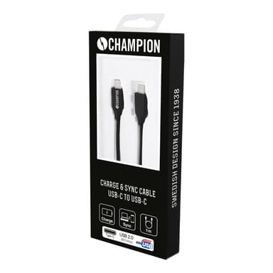 Champion USB-C-kaapeli 60W 1m musta