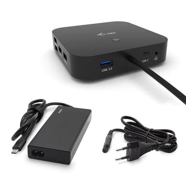 i-tec C31DUALDPDOCKPD65W, Langallinen, USB 3.2 Gen 1 (3.1 Gen 1) Type-C, 65 W, 3