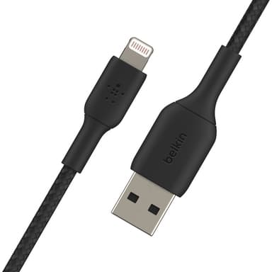 Belkin CAA002BT1MBK, 1 m, Lightning, USB A, Hankoppling, Hankoppling, Svart