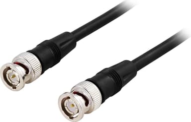 DELTACO laitekaapeli, RG59, BNC uros - uros, 75 Ohm, 5m, musta
