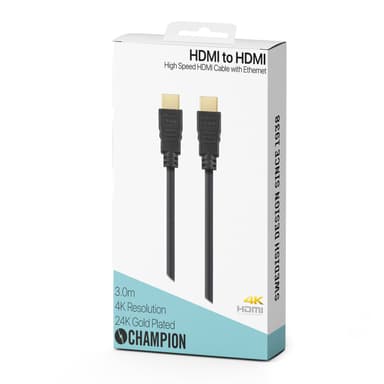 Champion HDMI-kaapeli Ha-Ha Black 3.0m