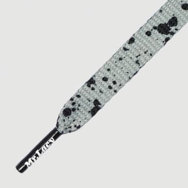 Roiskeen musteella litteät kengännauhat 1 pari Harmaa 120 cm