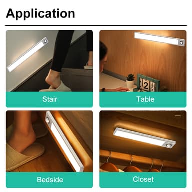 LED-liiketunnistin yövalo 3 värilämpötila Hopea 20 cm