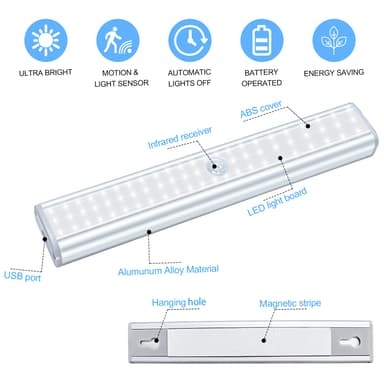 LED-liiketunnistin yövalo 3, kirkkaus 6500 K Valkoinen