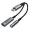 USB C - 3,5 mm kuuloke- ja laturisovitin Harmaa