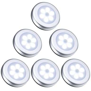 LED-liiketunnistin yövalo 6000K 6 kpl Valkoinen