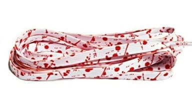 Roiskeen musteella litteät kengännauhat 1 pari Valkoinen 120 cm