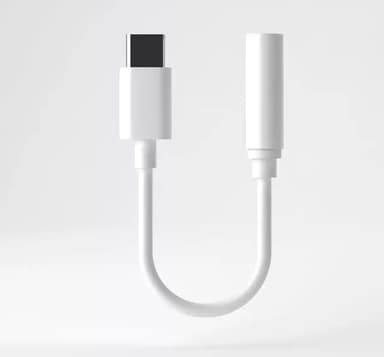 USB C - 3,5 mm kuulokeliitäntäsovitin 2 kpl Valkoinen