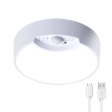 LED-liiketunnistin yövalo USB-ladattava Valkoinen