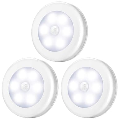 LED-liiketunnistin yövalo 6000K 3 kpl