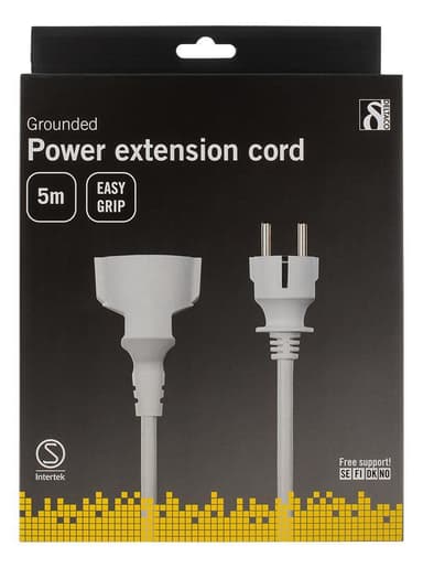 Shuko Type Extension Cord increased touch protect white 5m