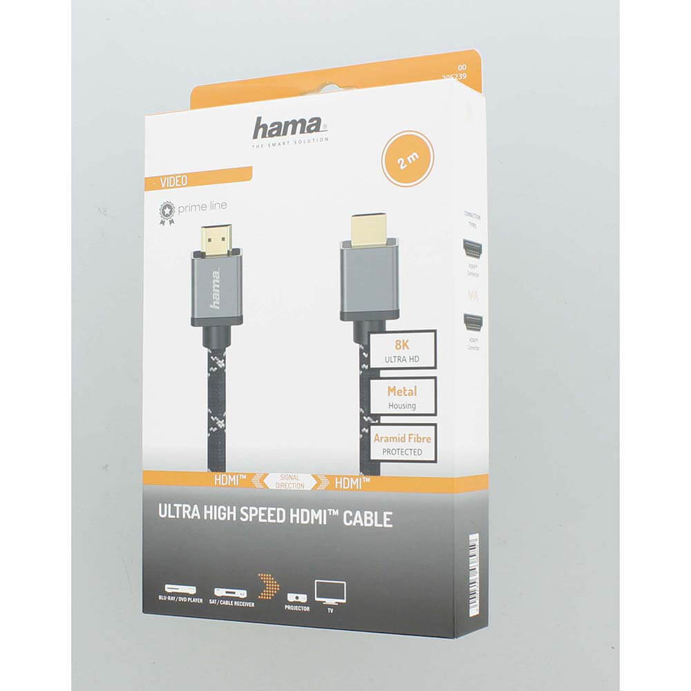 HAMA Cable HDMI Ultra High Speed 8K 48Gbit/s Metal 2.0m