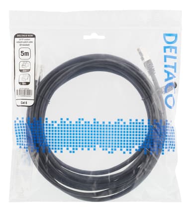 S/FTP Cat6 patch cable, 5m, 250MHz, UV resistant, black