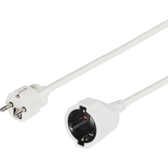 Shuko Type Extension Cord increased touch protect white 5m