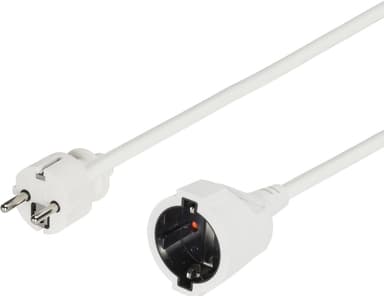 Shuko Type Extension Cord increased touch protect white 5m
