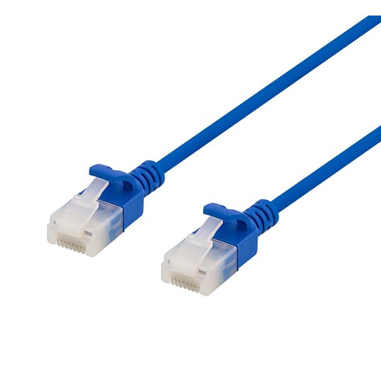 U/UTP Cat6a patch cable, slim, 3.5mm diameter, 1.5m, blue