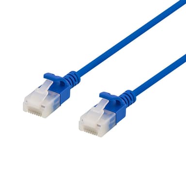 U/UTP Cat6a patch cable, slim, 3.5mm diameter, 1.5m, blue