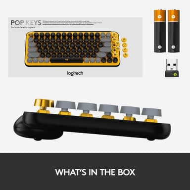Logitech Pop Keys Wireless langaton näppäimistö (Blast Yellow)
