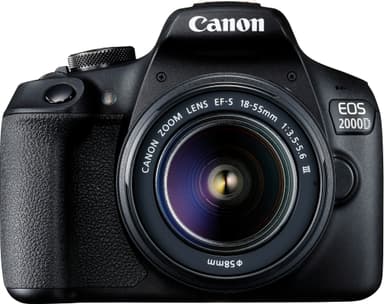 Canon EOS 2000D DSLR kamera + 18-55 objektiivi