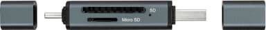 Logik 2-in-1 kaksiporttinen USB kortinlukija
