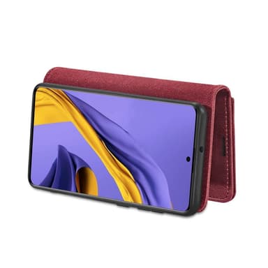 DG.MING Split nahkainen lompakkokotelo Samsung Galaxy A51 - Punainen