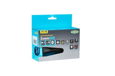 Zoom 300 lm Alu taskulamppu, ladattava + PB-toiminto