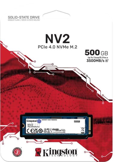 Kingston NV2 M.2 NVMe Gen 4 SSD muisti (500 GB)