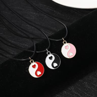 Yin Yang riipus kaulakoru Vaaleanpunainen