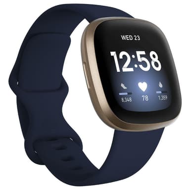 Fitbit Versa 3, Sykekellot Tummansininen/Vaaleankultainen